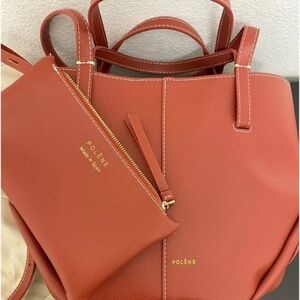 *NWOT* Polene Cyme Mini Purse in textured cognac